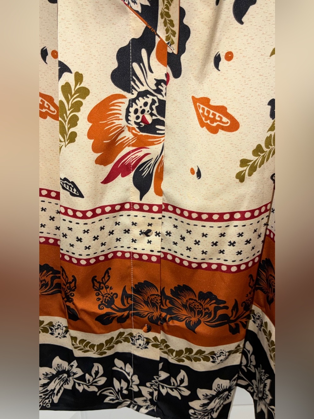 NWT Adrianna Papell Tie Floral Printed Midi Skirt Tropic Border‎ Vine Sz S - Picture 9 of 11